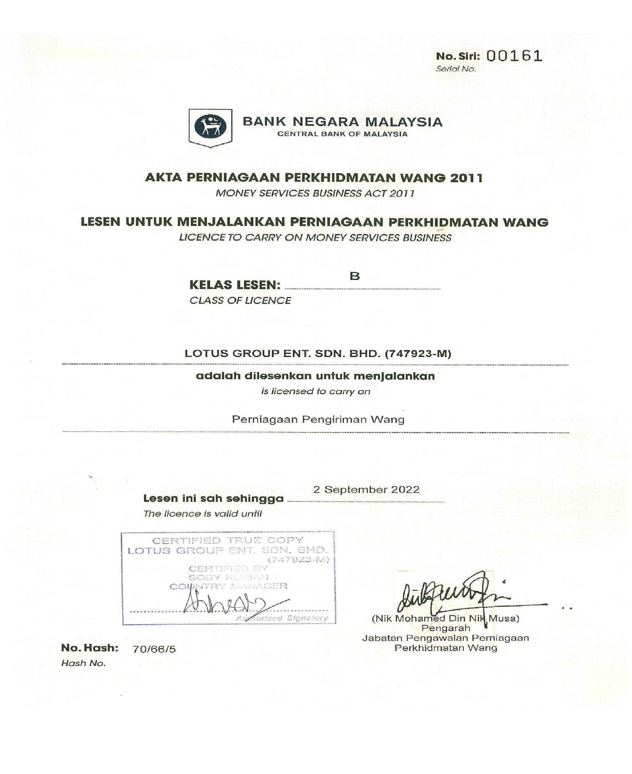 License Document